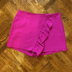 TCEC Women's Magenta Short and Matching Puff Sleeve Top l Co-ord set l Size M